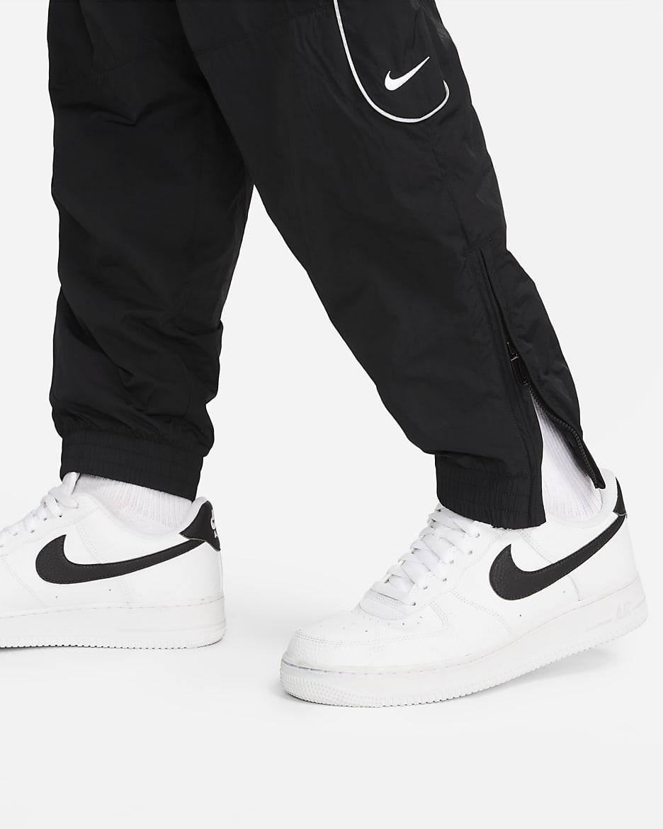 Nike Men's Sportswear Swoosh Pants Black/White Size XXL Standard popular Fit Brand New